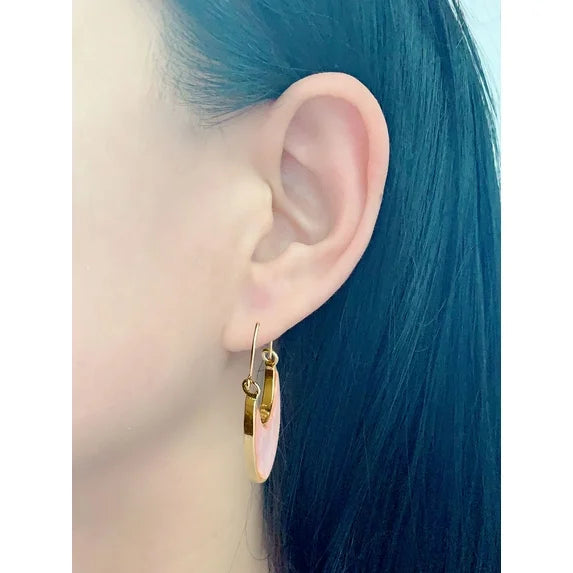 Time and Tru Gold Plated Acetate Wire Hoop Earrings