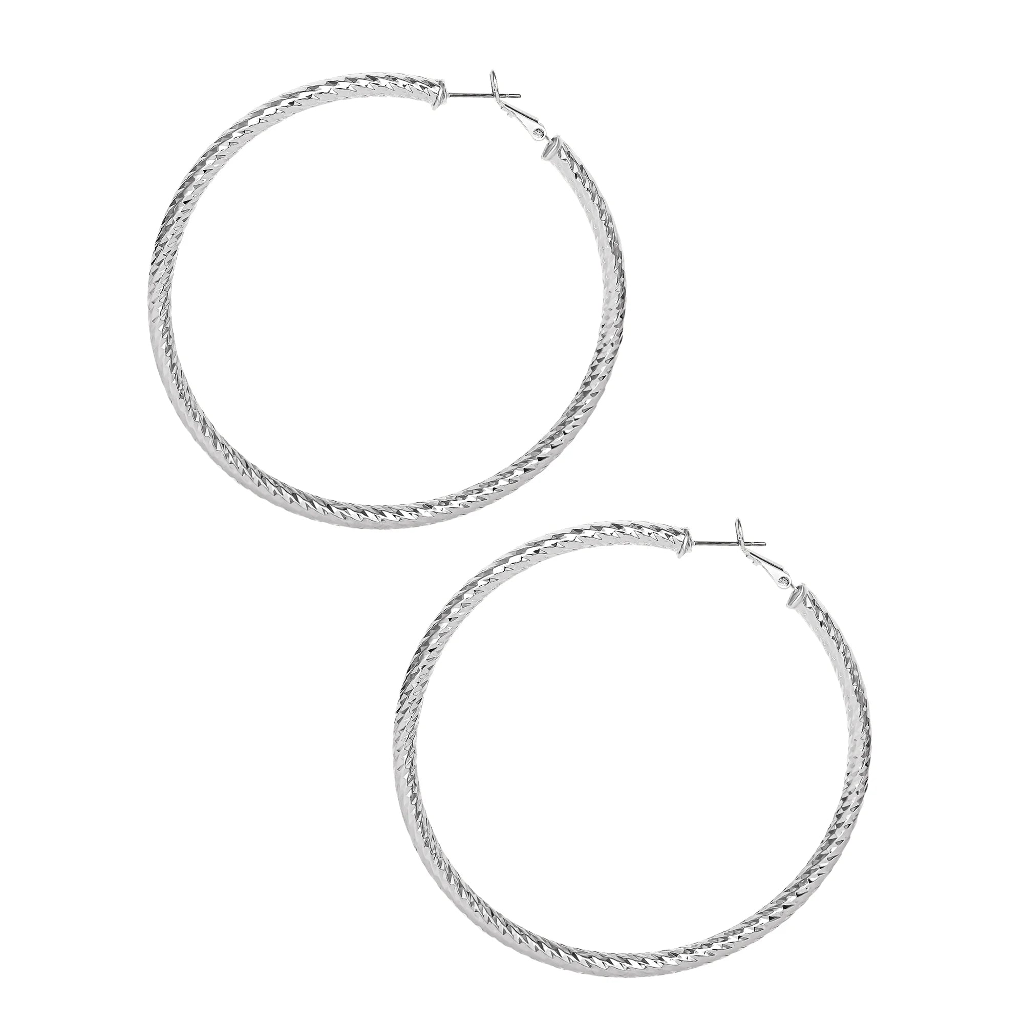 Jessica Simpson Women’s Textured Metal Hoop Earrings