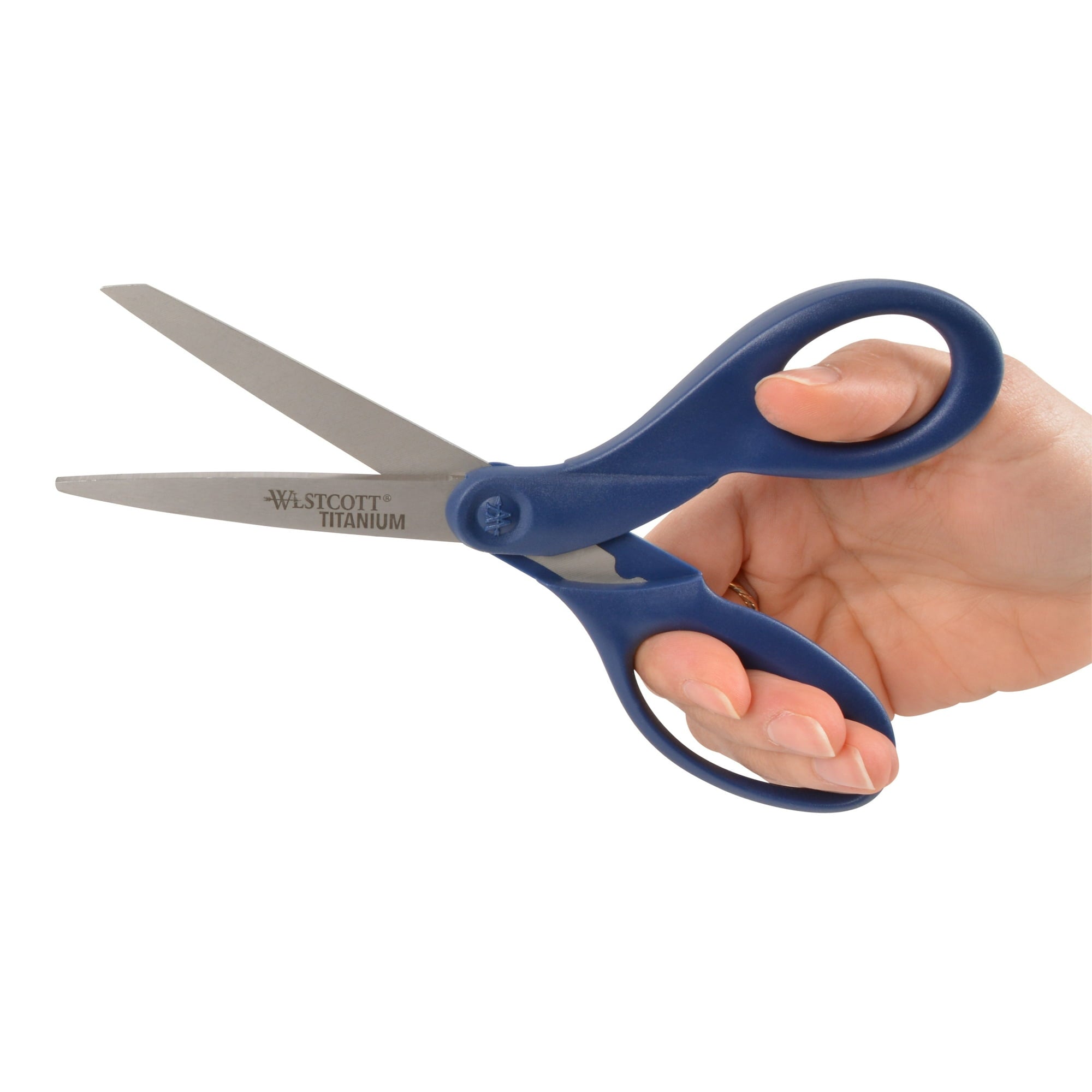Westcott Titanium Bonded Straight Adult Scissors, 8", Blue