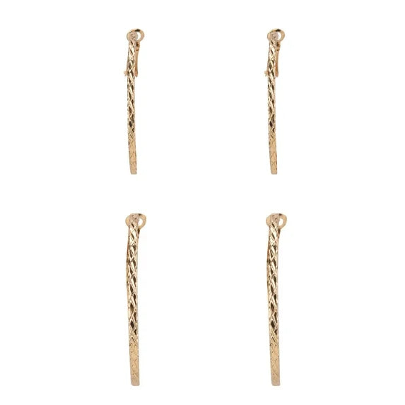 Time and Tru Women’s 3-Pair Gold Tone Hoop Earring Set