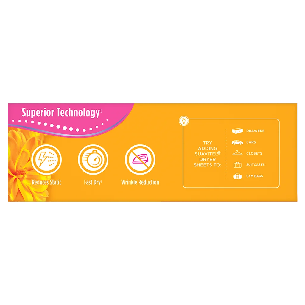 Suavitel Morning Sun Dryer Sheets ,70 Count