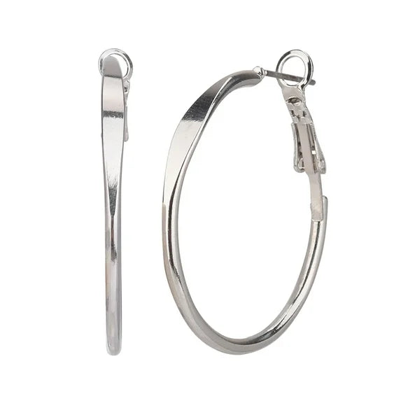 Time and Tru Women’s Silver Tone Hoop Earrings – 3 Pair