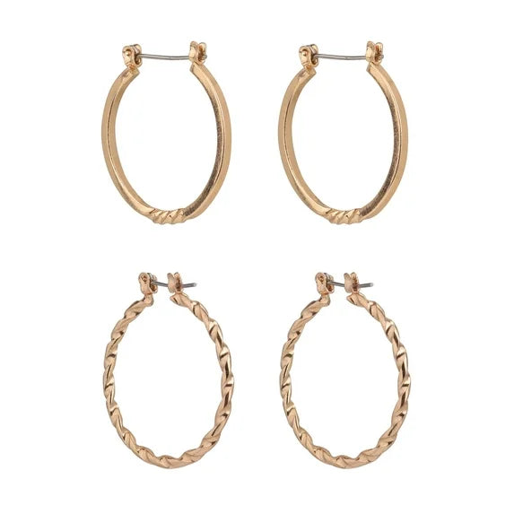 Time and Tru Women’s 6-Pair Gold Tone Hoop Earrings Set
