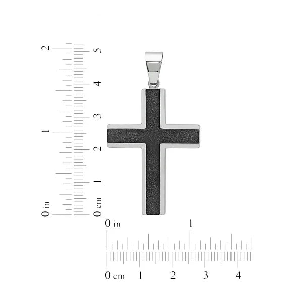 Textured Stainless Steel Cross Necklace for Men – Believe by Brilliance