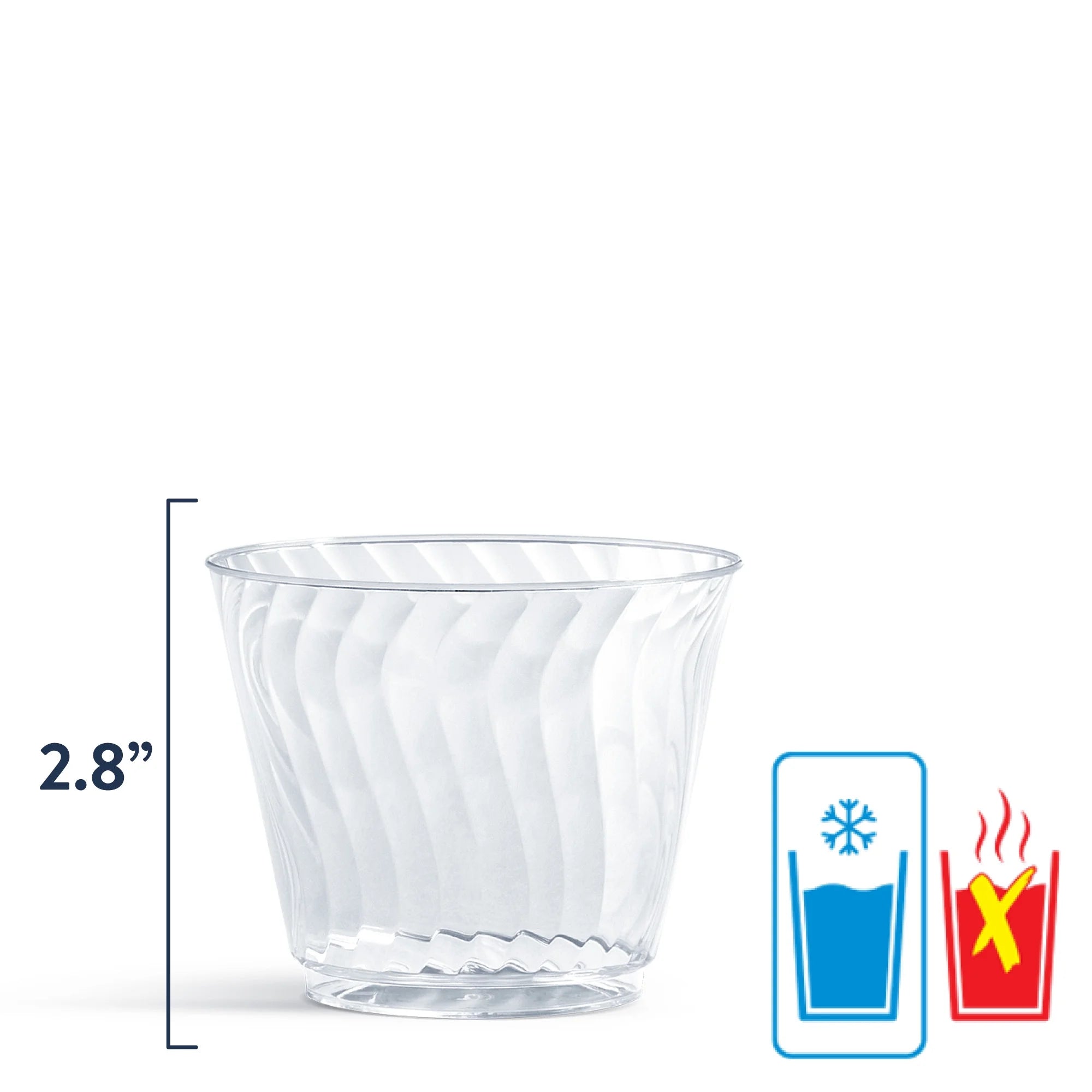 Chinet Crystal Clear Plastic Cups , 9 oz