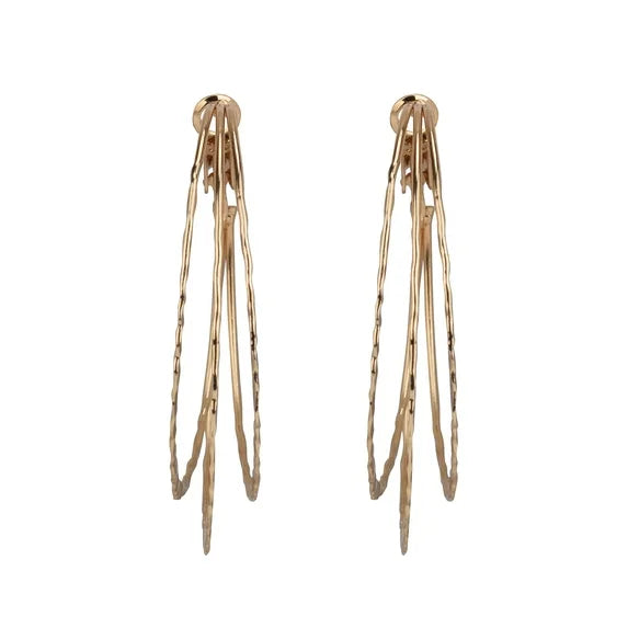 Time and Tru Gold Triple Hoop Earrings for Women