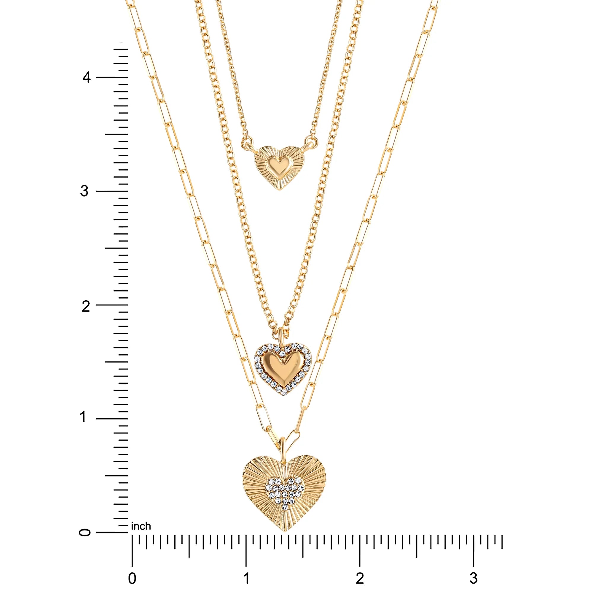 Jessica Simpson Gold Layered Heart Pendant Necklace