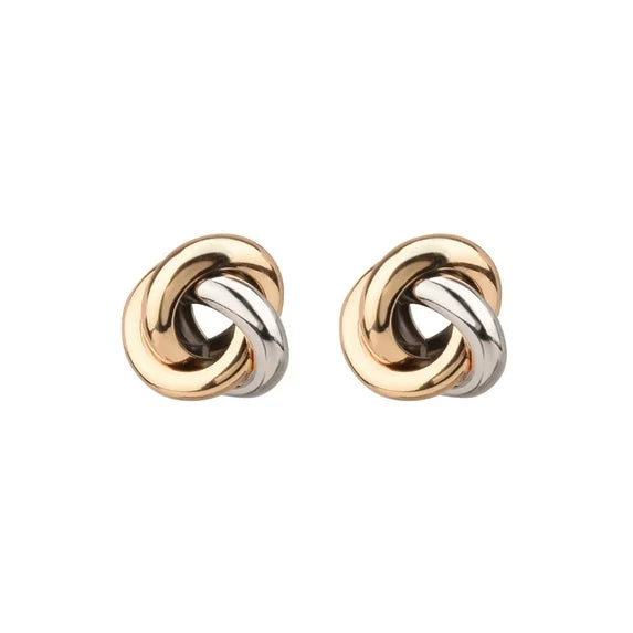 Elegant Knot Post Earrings – Gold & Silver Tone