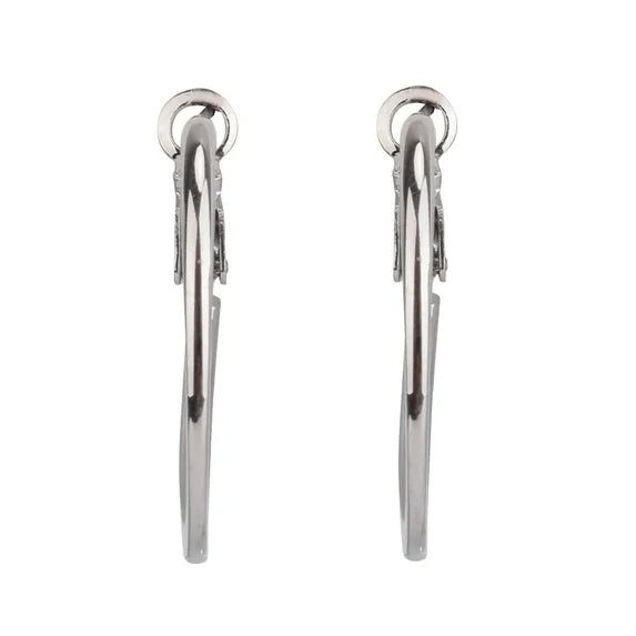 Time and Tru Silver Knife Edge Hoop Earrings for Women