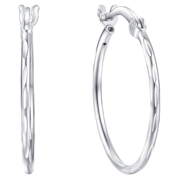 Brilliance Fine Jewelry Women’s 20MM Sterling Silver Hoop Earrings