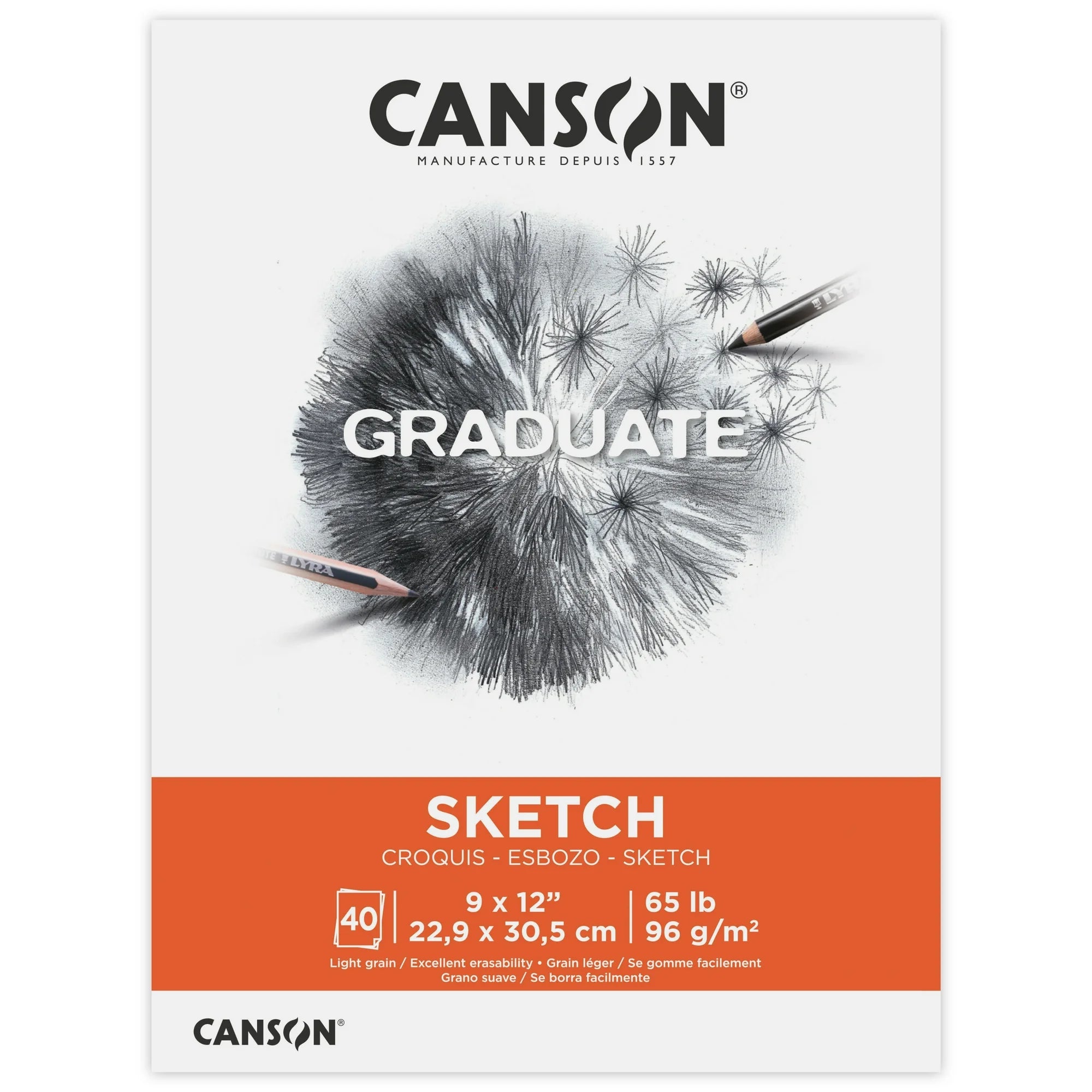 Canson Graduate 9x12 Sketch Pad ,40 Sheets