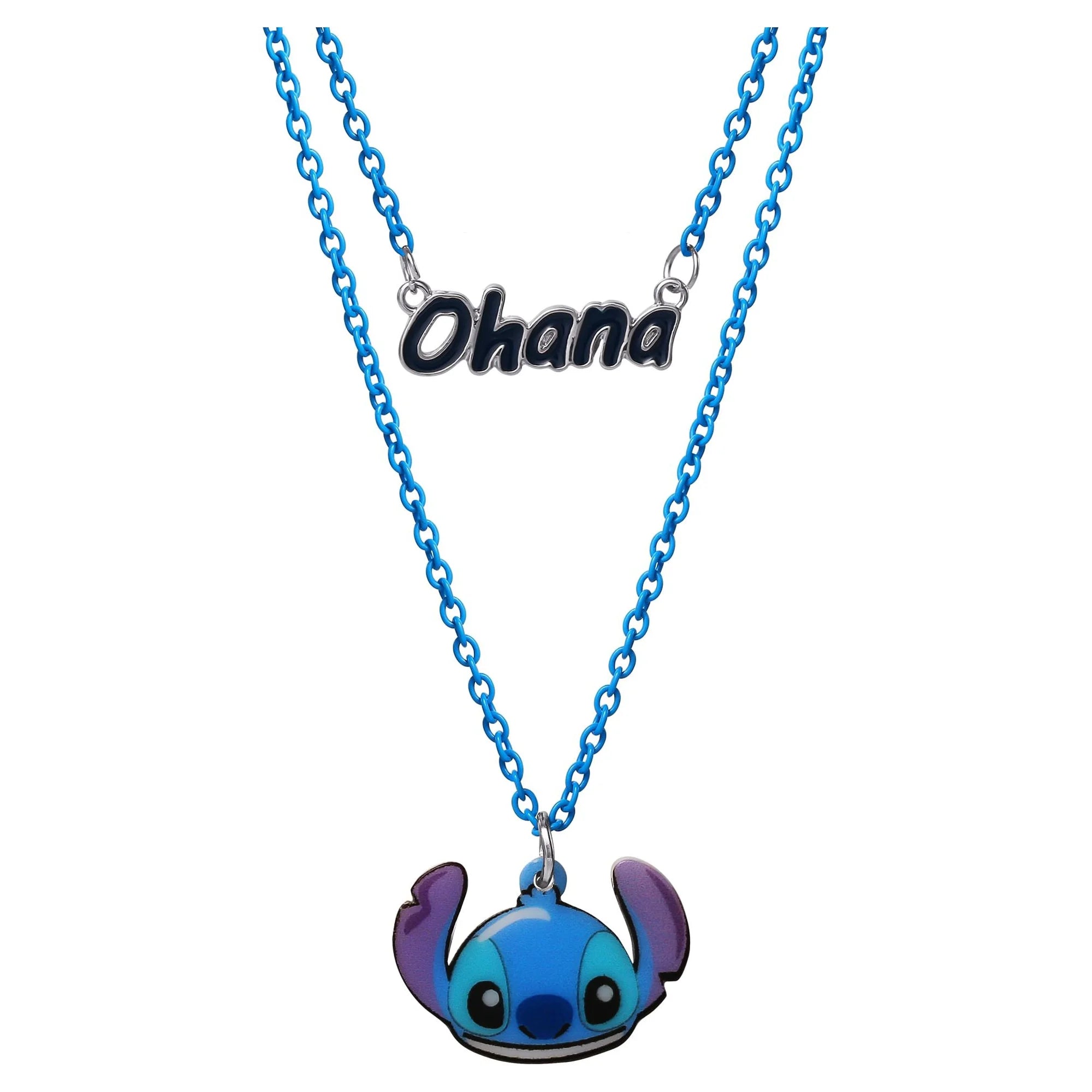 Disney Lilo & Stitch “Ohana” Double Necklace for Girls & Tweens