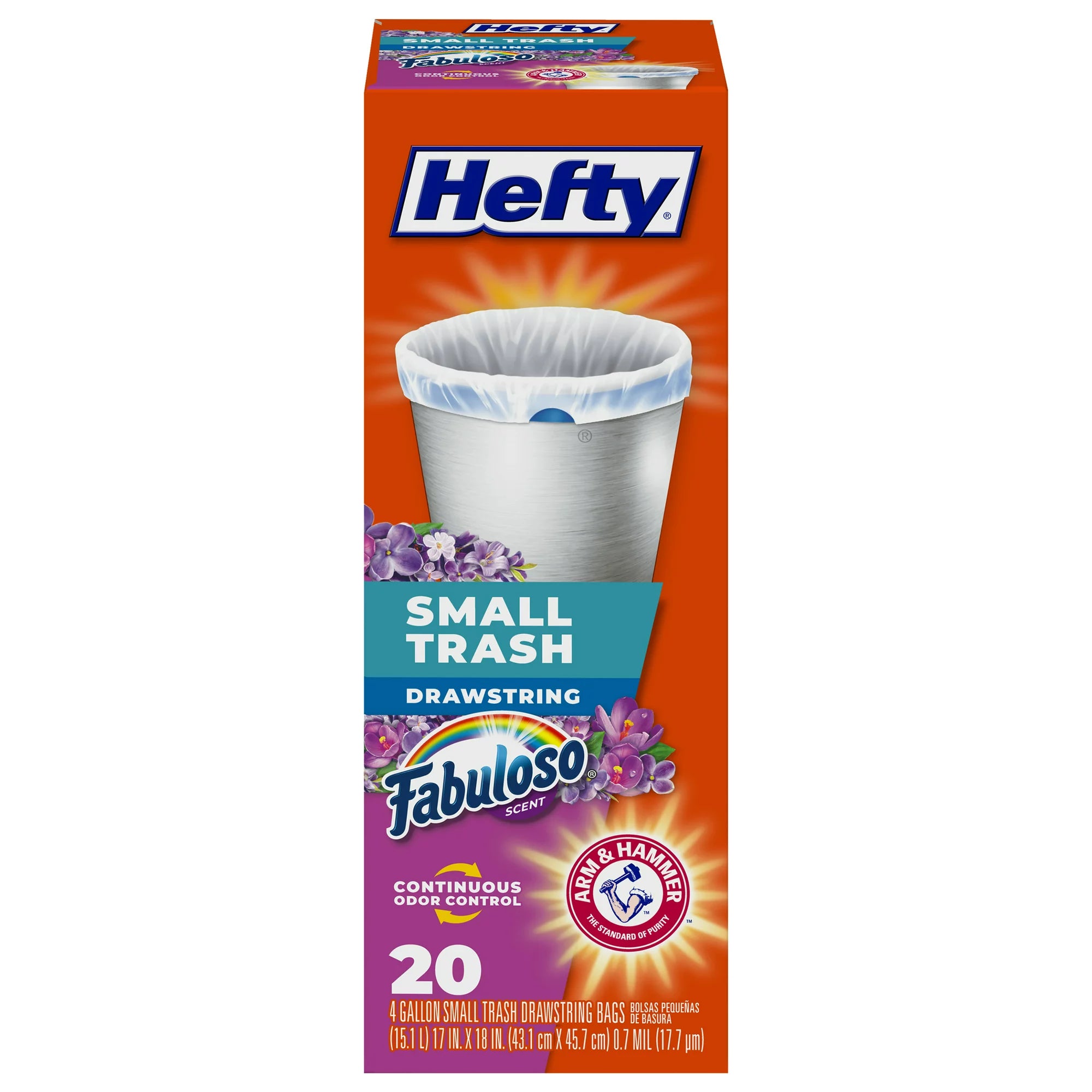 Hefty Small Garbage Bags, 4 Gallon, 20 Count