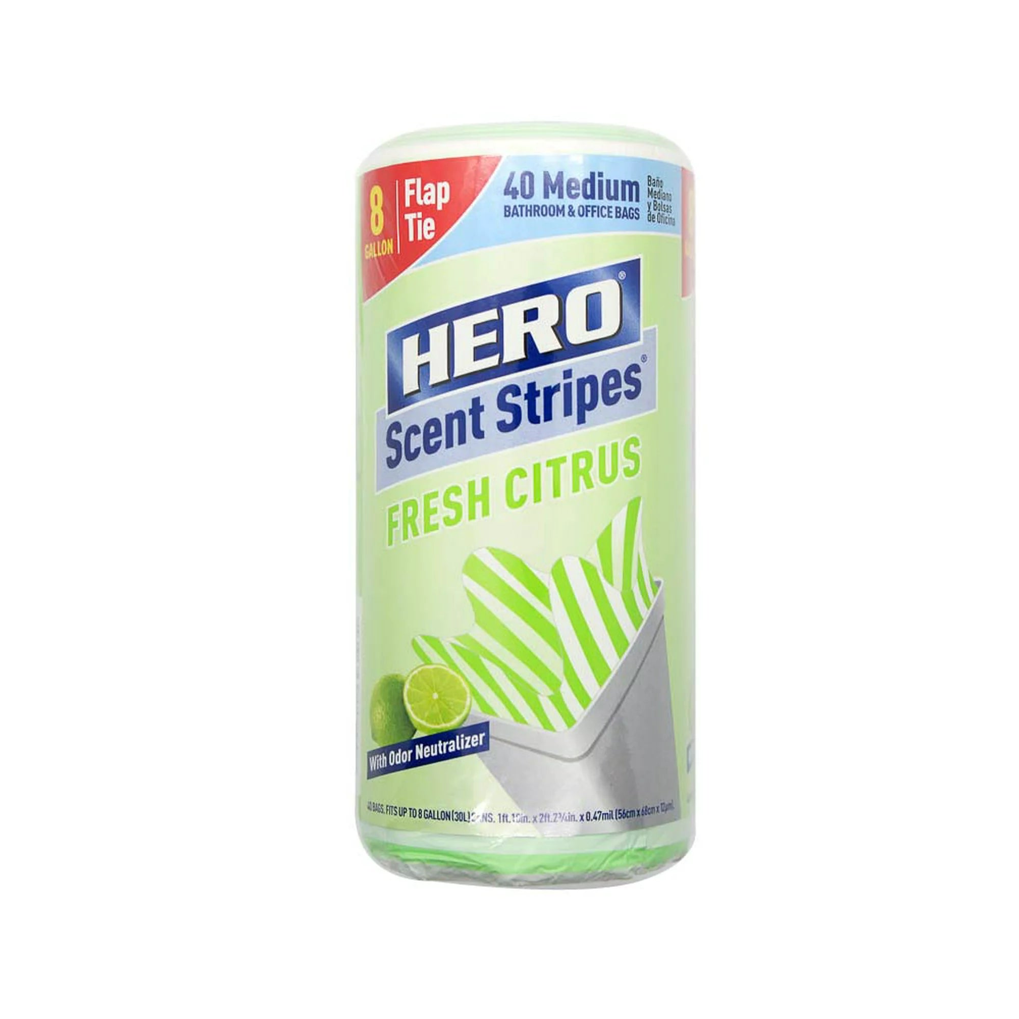 Hero Medium Trash Bags, 8 Gallon, 40 Bags