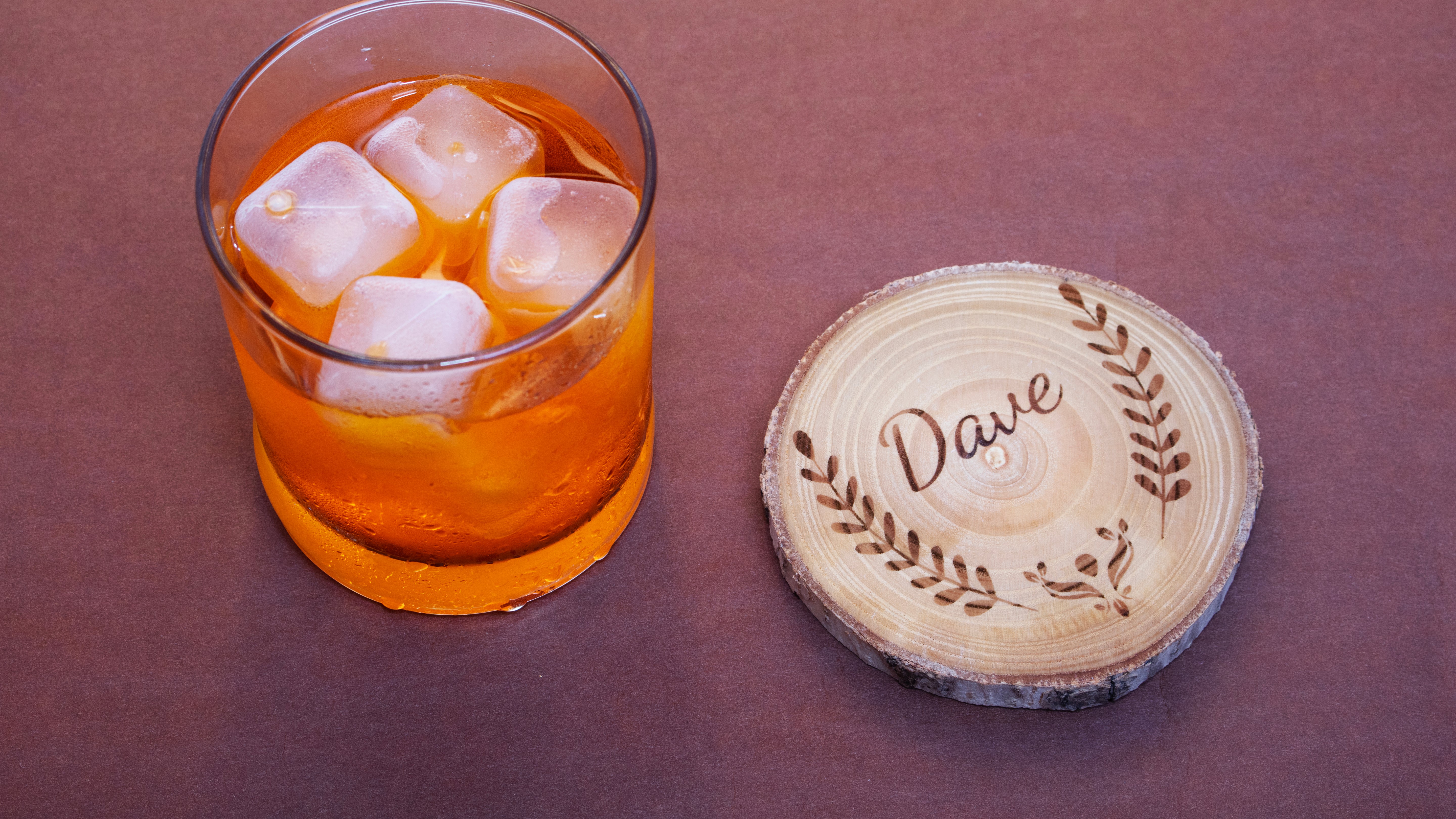 Custom Laser Engraved Name Coaster Set – Perfect for Couples, Weddings, Anniversaries, or Holiday Gifting