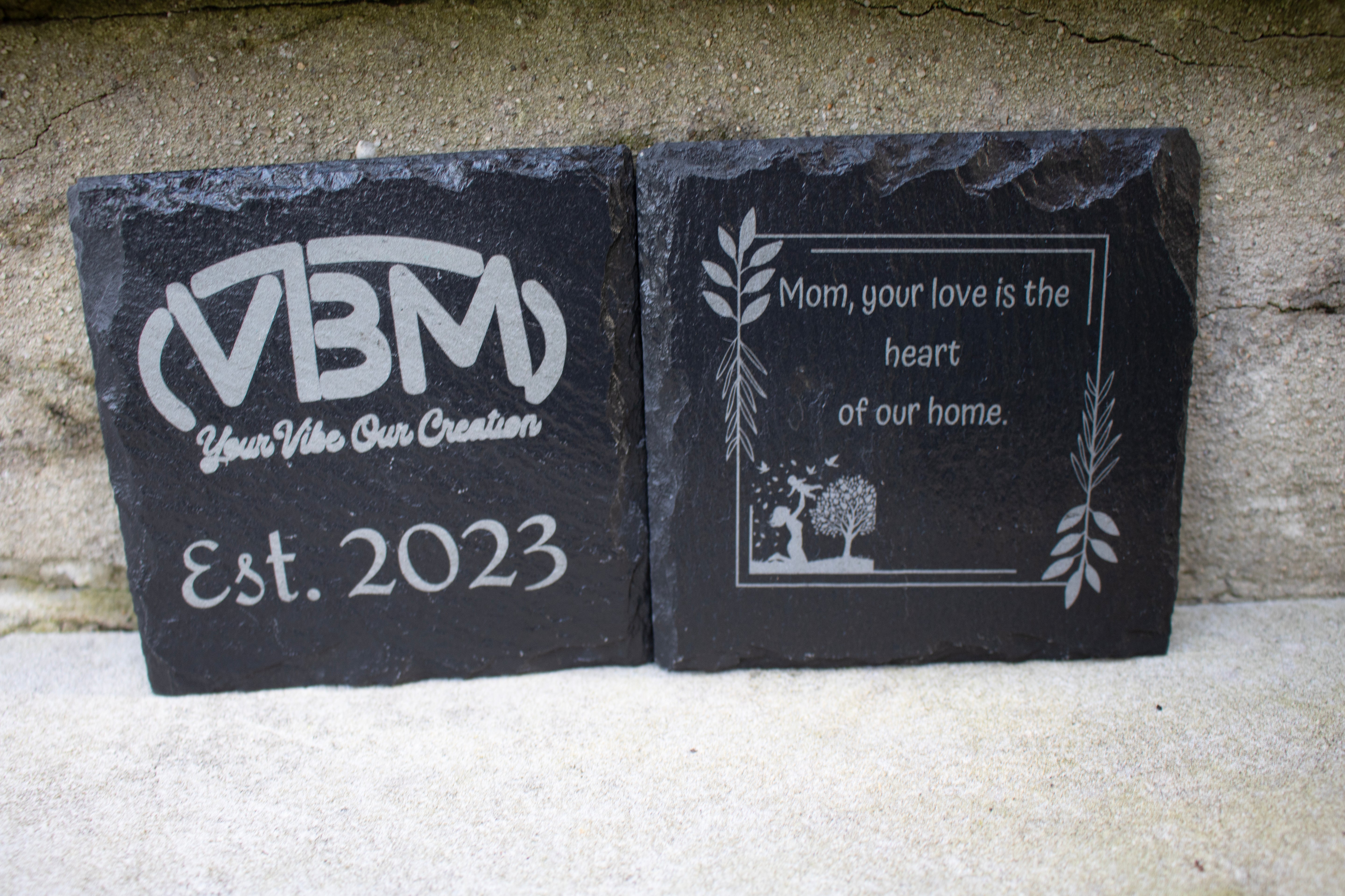 Custom Slate Coasters | Engraved Coasters | Custom Wedding Gift | Personalized Housewarming Gift Set | Monogram Stone Coasters