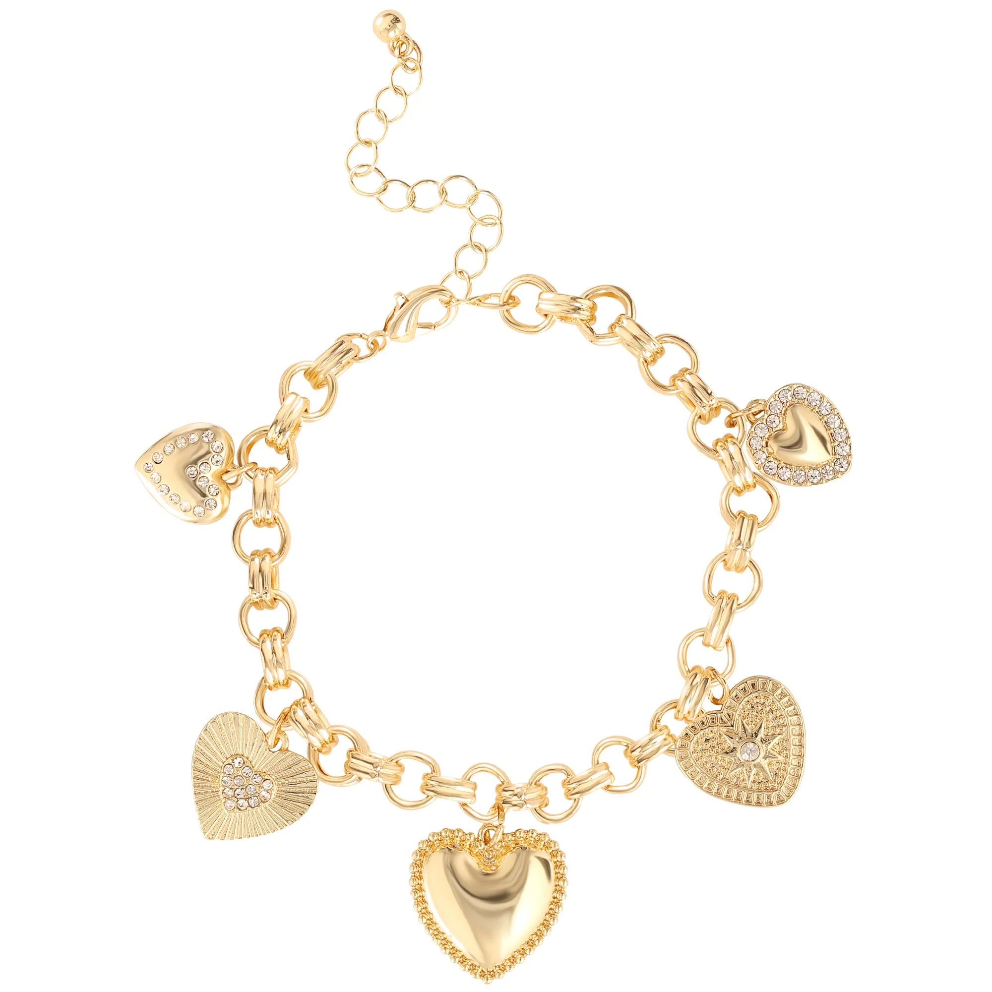 Jessica Simpson Women’s Gold-Tone Charm Bracelet