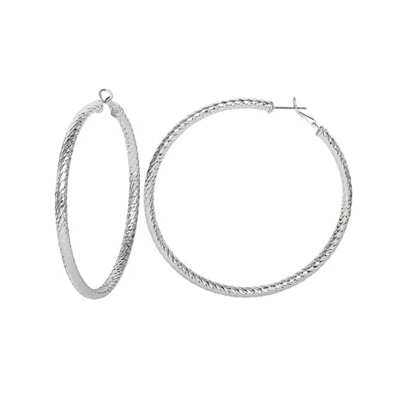 Jessica Simpson Women’s Textured Metal Hoop Earrings