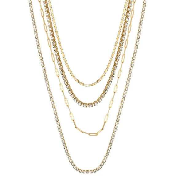 Jessica Simpson Gold Tone Layered Chain Necklace
