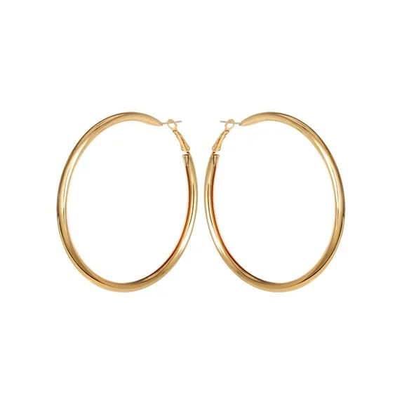 Jessica Simpson Women’s Polished Gold-Tone Hoop Earrings