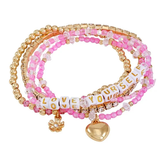 No Boundaries Women’s & Teen 5-Piece Beaded  Bracelet Set