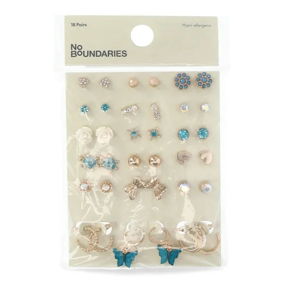No Boundaries Women's 18-Pair Cubic Zirconia Earring Set