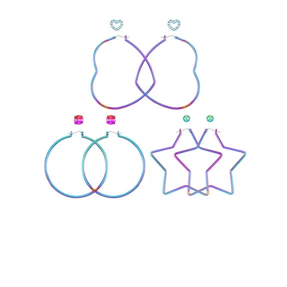 No Boundaries Women’s Multi-Color Anodized Earring Set