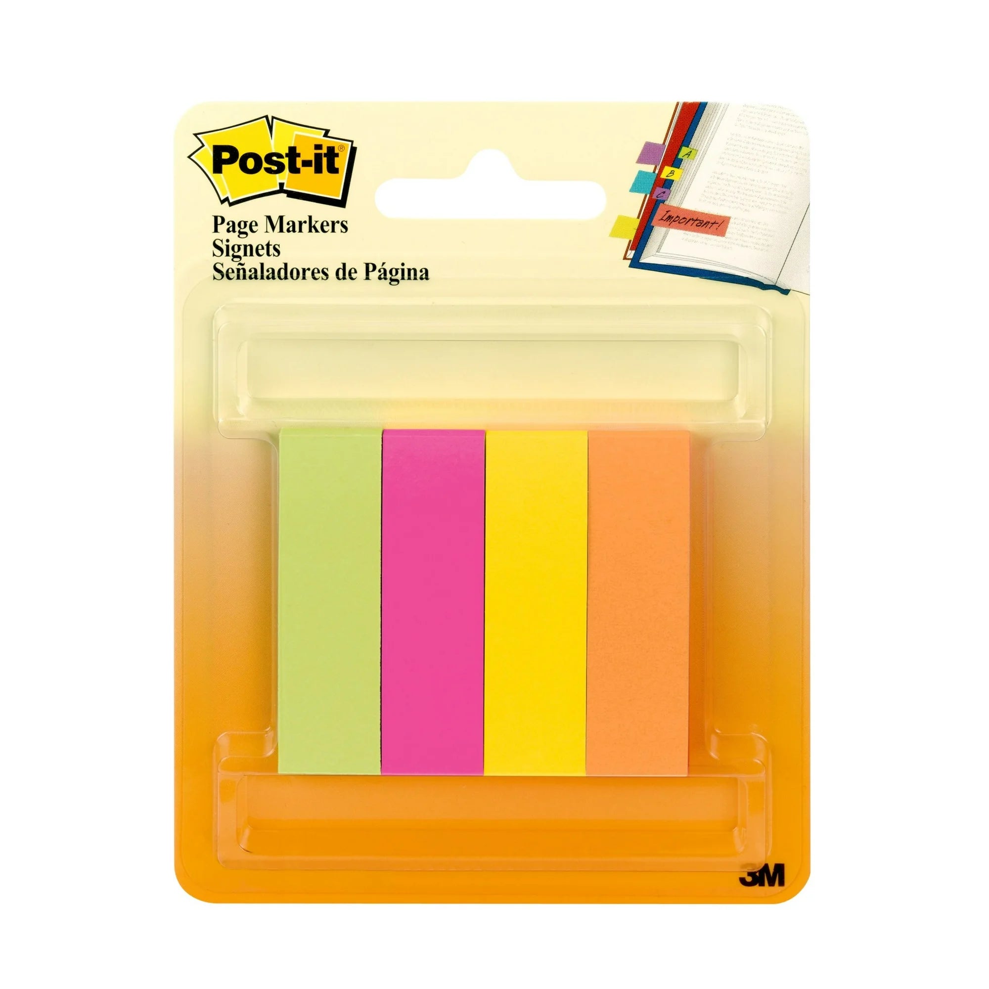 Post-it Page Markers Assorted Colors, 4 Pads