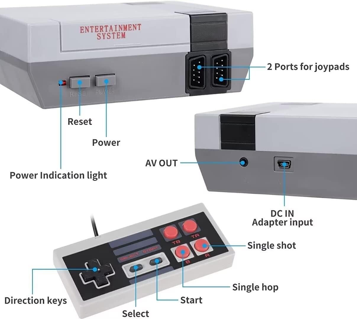 Mini Classic Retro Console | 620 Games | Vintage Video Game System