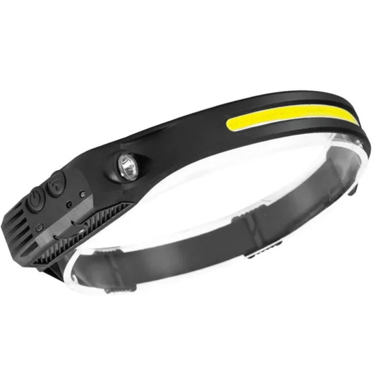 COB LED Sensor Headlamp | USB Rechargeable, Built-in Battery | 5 Lighting Modes, Induction Head Torch