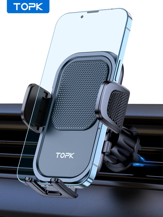 Car Phone Holder: Vent Clip, 360° Rotation for Smartphone