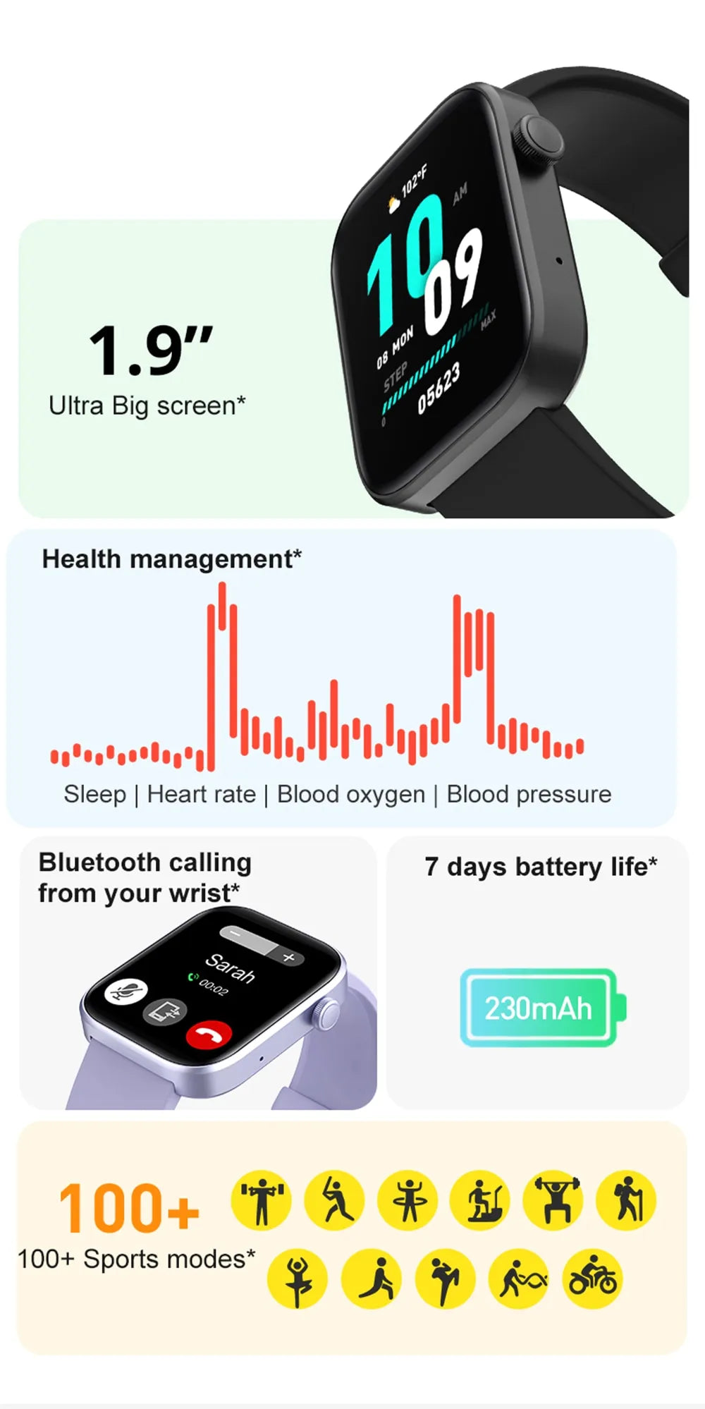 P71 Voice Smartwatch: Health Monitor, IP68 Waterproof