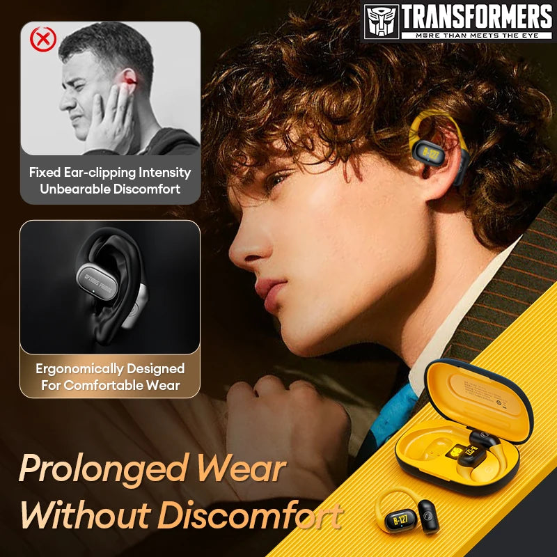 Transformers TF-T13 Bluetooth 5.3 TWS Earhook Earphones | HiFi Stereo Noise Reduction for Sport Gaming