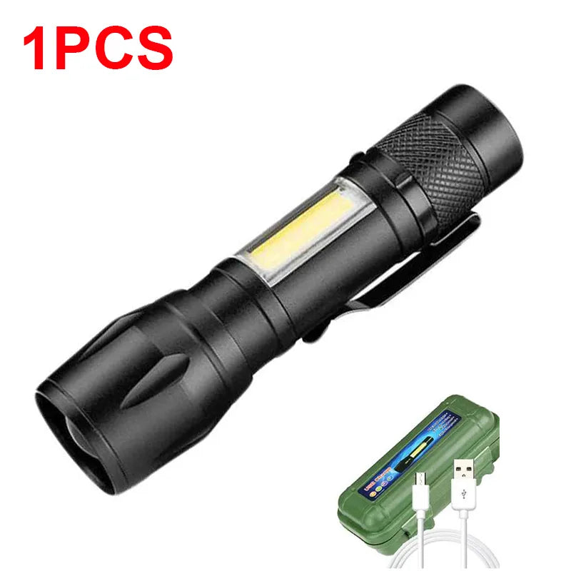 High Power LED Flashlight | Super Bright, Portable Spotlight, USB Rechargeable, Waterproof Torch
