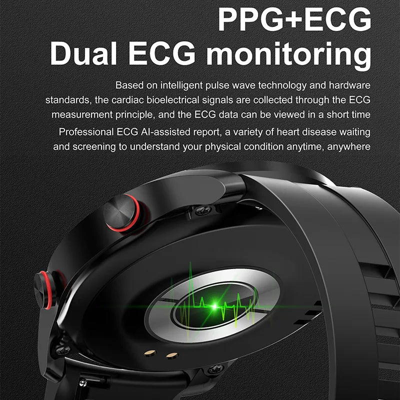ECG+PPG Smart Watch: Health, Fitness, Waterproof