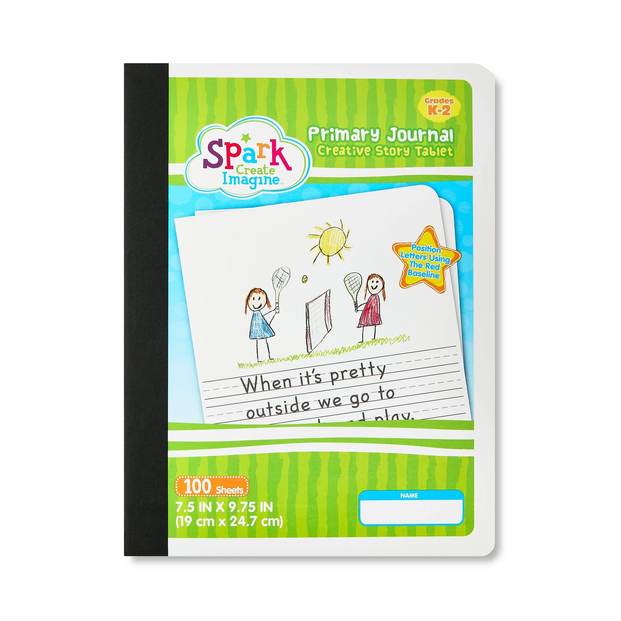 Spark Create Imagine Broken Midline Ruled Primary Journal, Grades K-2, 100 Pages