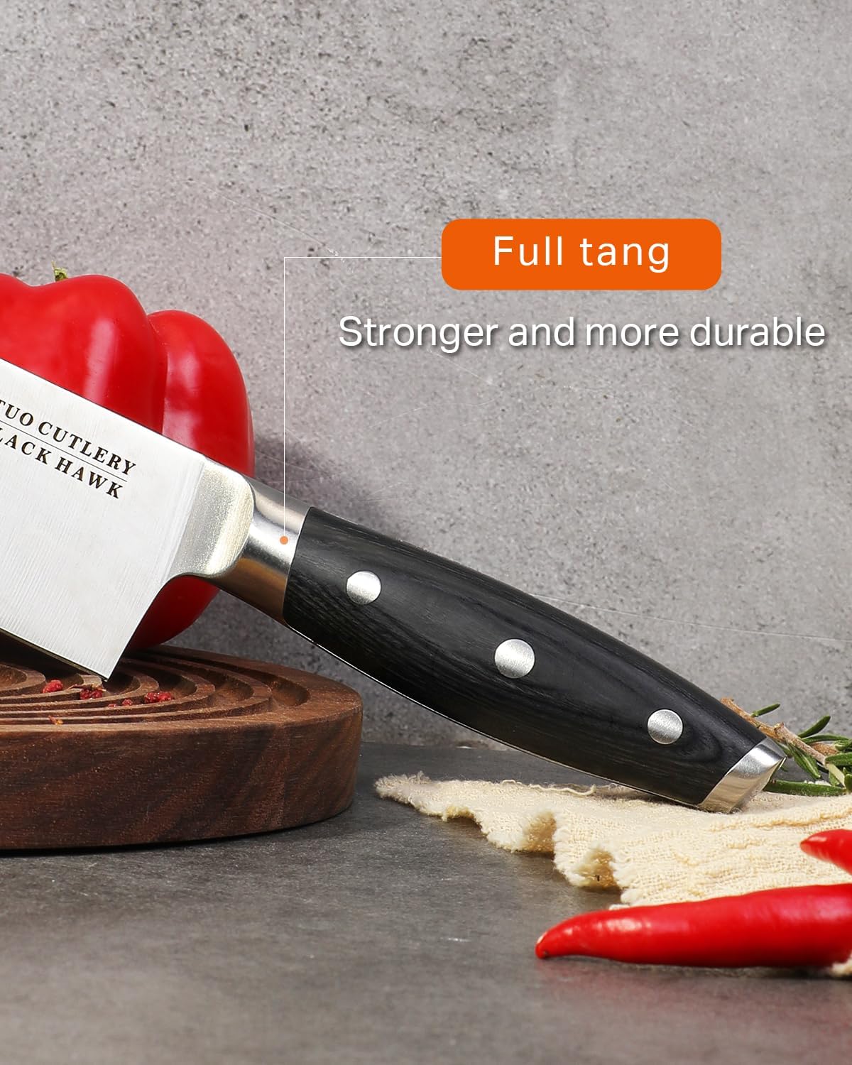 10" Chefs Knife with Gift Box Black HAWK Mak Persona