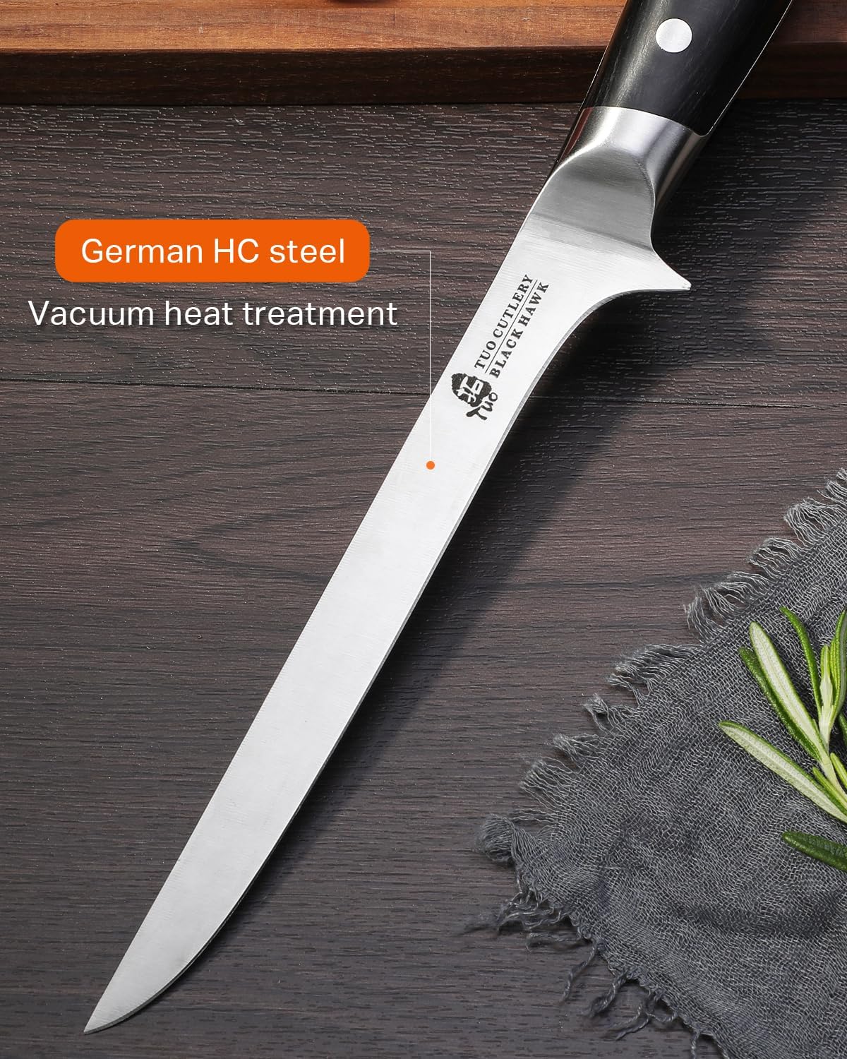 Fillet 7" Fillet Flexible Boning Kitchen Knives BLACK HAWK Mak Persona