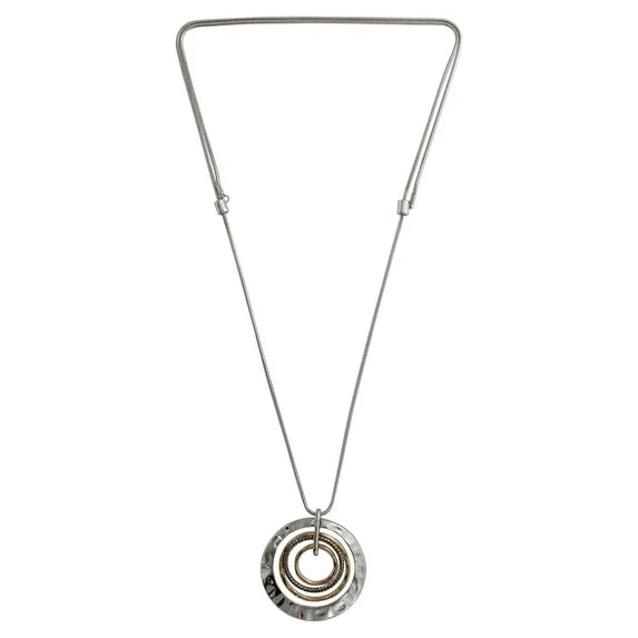 Elegant Time and Tru Circle Pendant Necklace