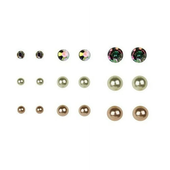 Time and Tru EB Essentials 9ON Pearl AB On-Ear Earrings