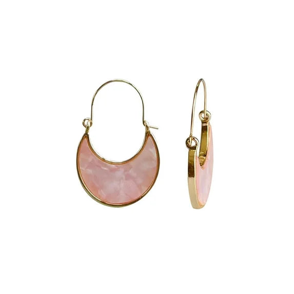 Time and Tru Gold Plated Acetate Wire Hoop Earrings