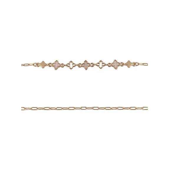 Time and Tru Women’s Gold-Tone Clover Pearl Bracelet Set – 3-Piece