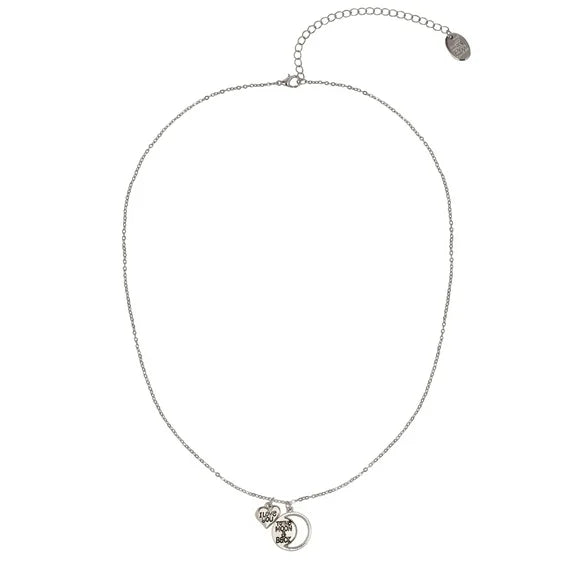 Silver-Tone "I Love You to the Moon and Back" Pendant Necklace