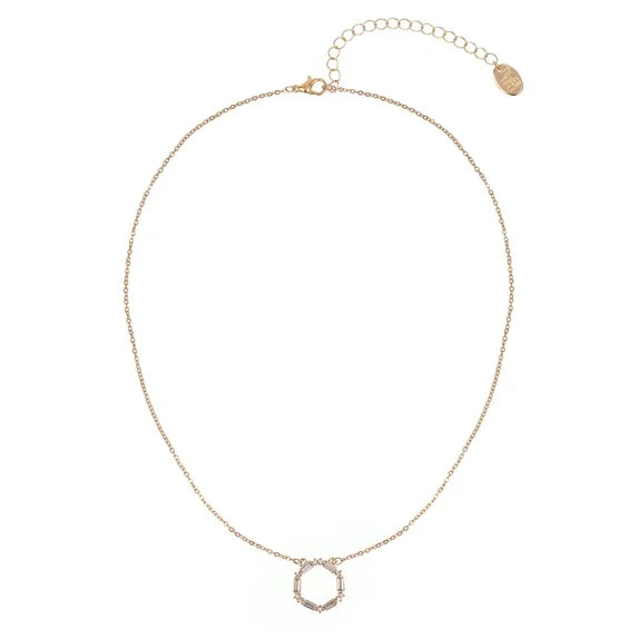Time and Tru Gold Baguette Crystal Pendant Necklace