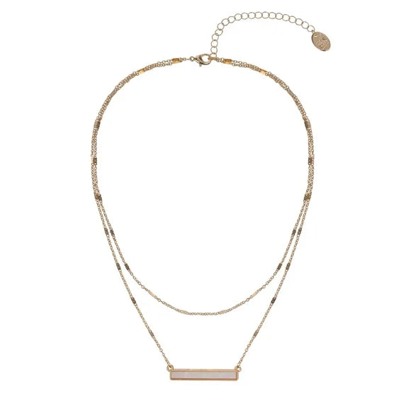 Time and Tru Women’s Gold Tone Bar Pendant Necklace