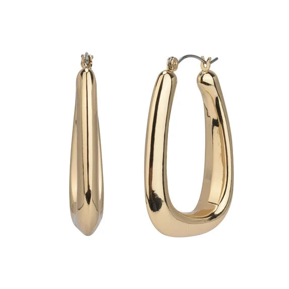 Time and Tru Women’s Gold Tone Wide Hoop Earrings