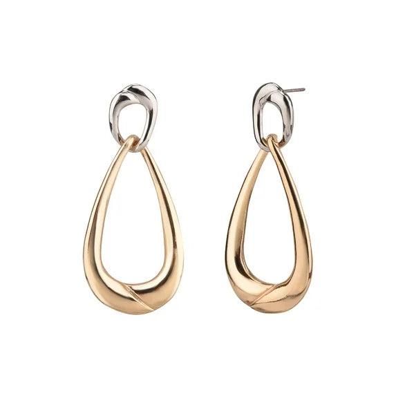 Time and Tru Women's Teardrop Earrings – Gold & Silver