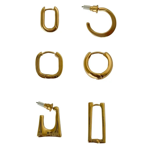 Time and Tru Women’s 6-Pack Gold Tone Hoop Earrings