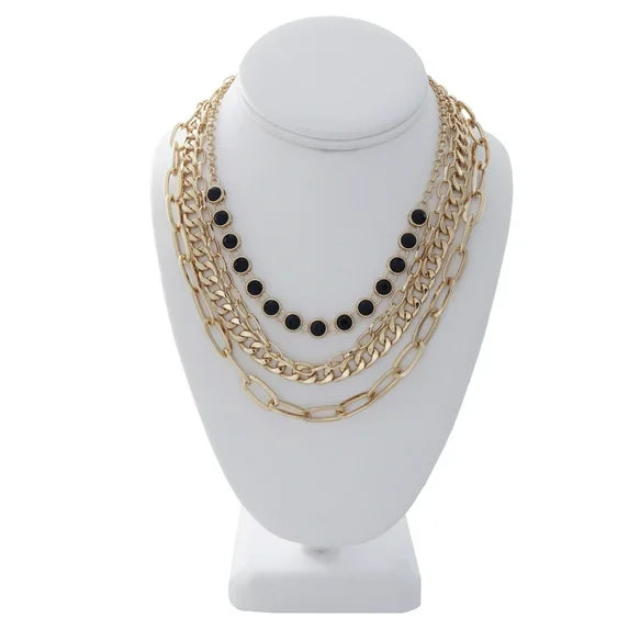 Time and Tru 4-Piece Layered Necklace Set – Gold Tone