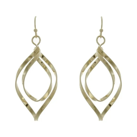 Time and Tru Gold Tone Twist Hoop Earrings
